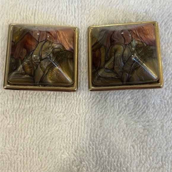 Vintage 80s Statement Earring Trio - Bold Geometric & Dangle Styles - Picture 2 of 10